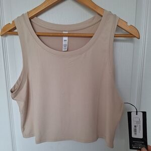 NWT Kyoden Women's Sleeveless Crop Tank Tapioca / Beige Nude M